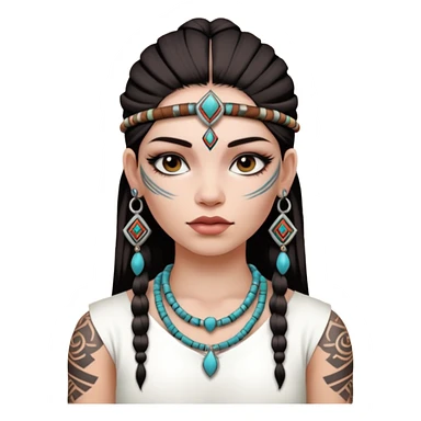 tribal girl Tattooed, white skin sticker