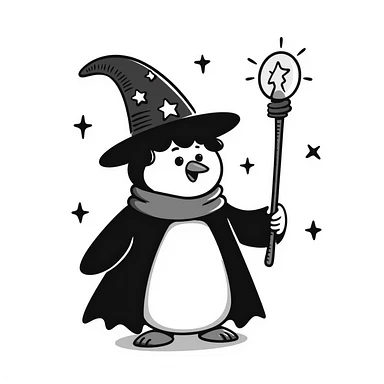Penguin Wizard sticker