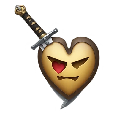 heart with sword sticker