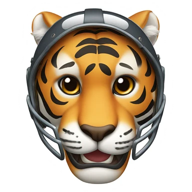 Tiger with football helmet and thumbs up sticker