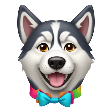 Husky wearing a bow  sticker