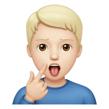 Finger in open mouth sticker