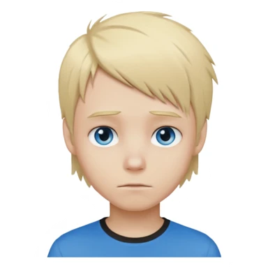 boy with blonde hair emo and brown shirt, blue eyes sticker