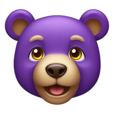 Purple cute bear sticker