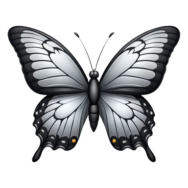 butterfly black and silver sticker