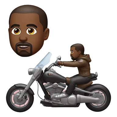 Kanye west on a motorbike sticker