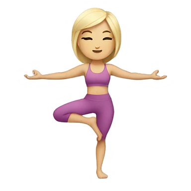 blonde girl doing yoga sticker