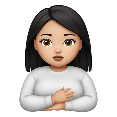 fat brown pretty bratz girl with black straight hair and white full sleeve sticker