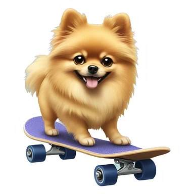 Pomeranian on a skateboard sticker