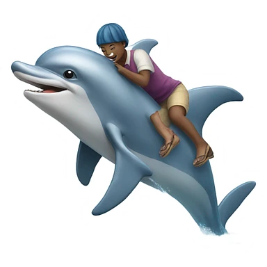 Person riding a dolphin  sticker
