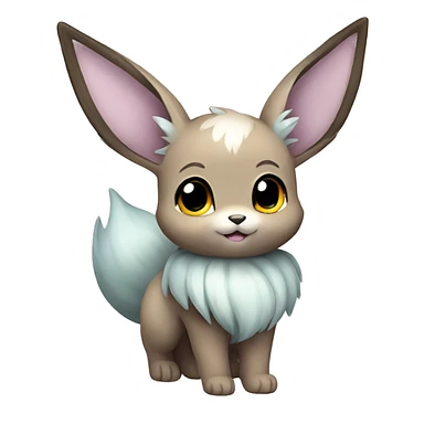 Kawaii Shiny Pastel Grey Eevee Full Body sticker