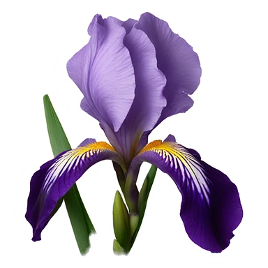 Iris flower with long stem sticker