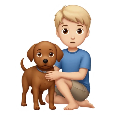 boy with dog  sticker