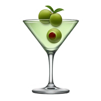 Martini glass with 2 olives inside  sticker