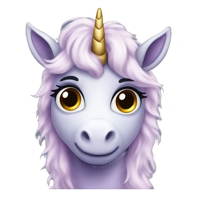 Unicorn fluffy sweet big eyes putple sticker