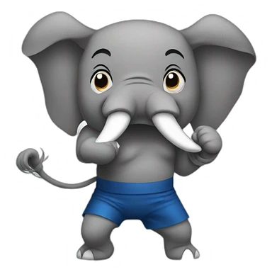 Elephant Boxing Anger  sticker