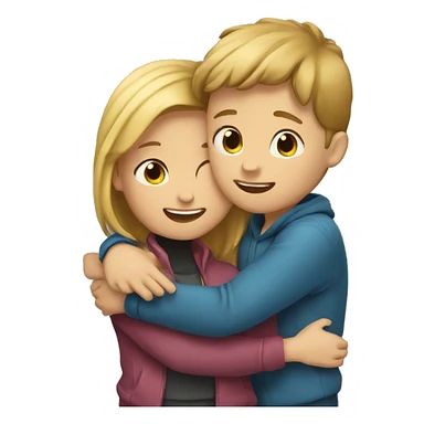 Boy and girl huging sticker
