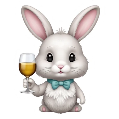 Bunny with wine glass sticker