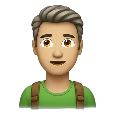 Hombre blanco, cabello castaño claro y ojos verdes sticker