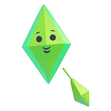 Sims character with green plumbob sticker