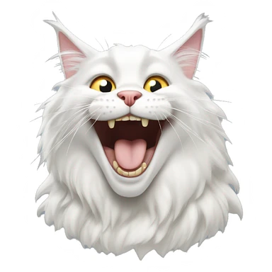 white maine coon cat laughing sticker