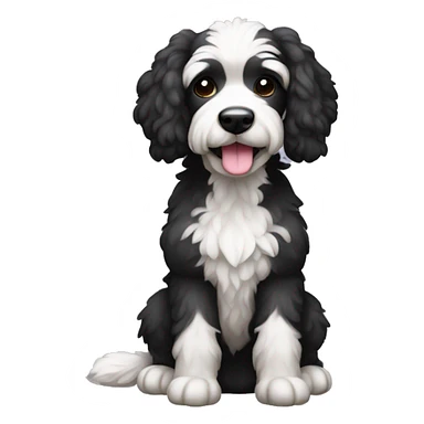 Caniche negro con blanco sticker
