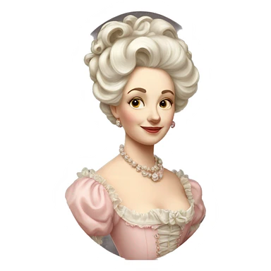 vintage rococo white woman in a light pink gown  sticker