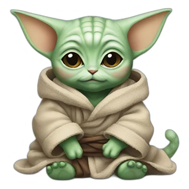 baby yoda cat sticker
