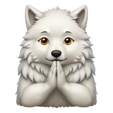 white wolf praying sticker