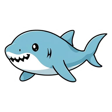 A cute shark sticker sticker