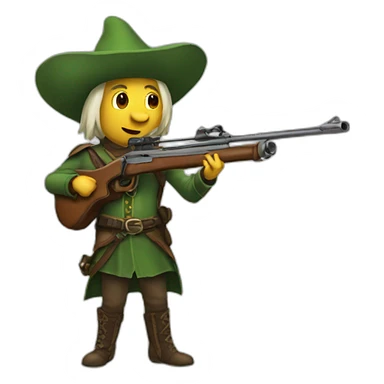 Duende con un rifle sticker