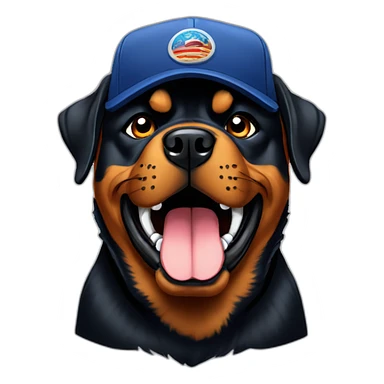 rottweiler angry with cap sticker