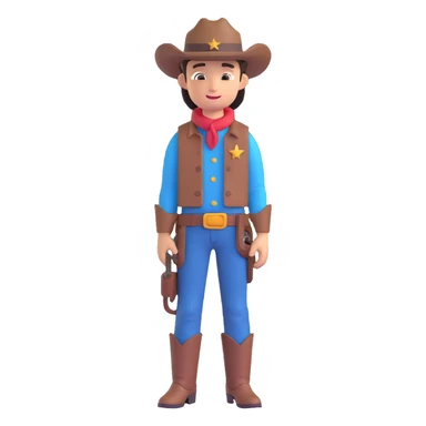 boy wearing a cowboy hat sticker