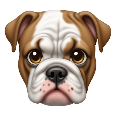 English bulldog white and brown  sticker