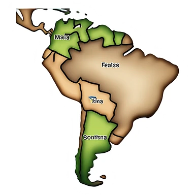 south américa map  sticker