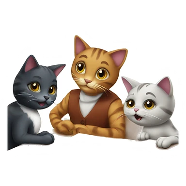 cats playing a board game at a birthday party sticker