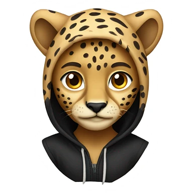 cheetah wearing a black hoodie sticker