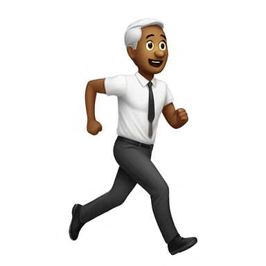 man running to churh sticker