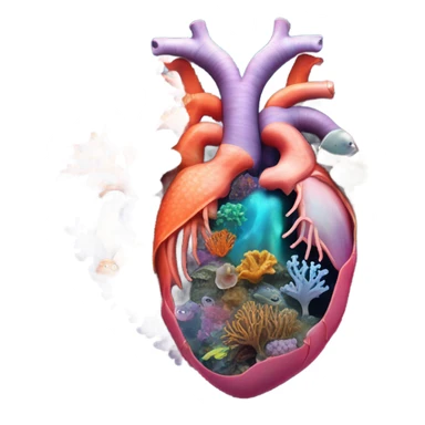 Heart within sea creatures sticker