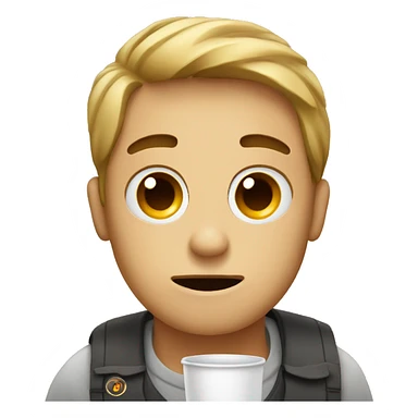 a emoji with a coffee and tired sticker