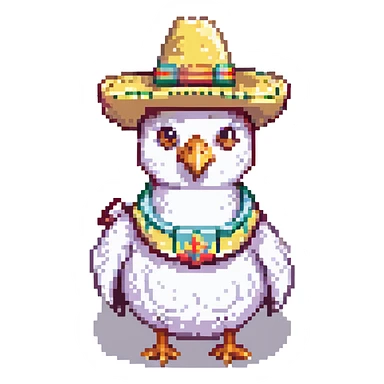 chicken wearing a sombrero sticker