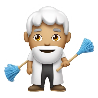 Asian gout with mop top with a Yeeps character next to him sticker