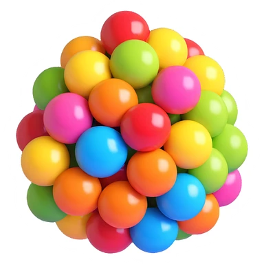 glossy colorful vibrant round bumpy candy cluster, nerds gummy cluster sticker
