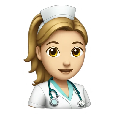 woman nurse ponytail scrubs sticker