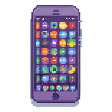 iPhone pixel art style with colorful app icons sticker
