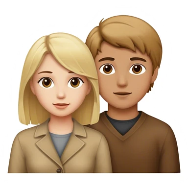 Blonde girl with brown haired boy sticker