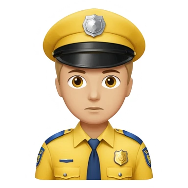 police with yellow uniform sticker