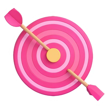 pink bullseye, 3D style, matte texture, subtle highlights sticker