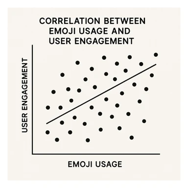A scatter plot representing the correlation between emoji usage and user engagement. sticker