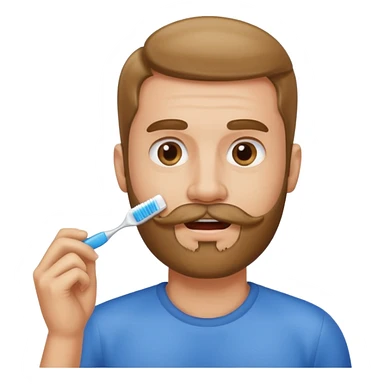 turn his beard into a tooth brush mushtache sticker